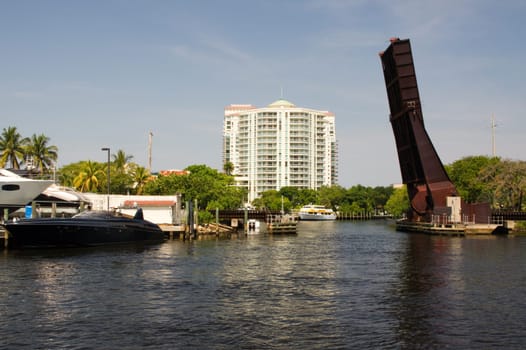 dock,entrance,port,Fort Lauderdale,drawbridge,pier,ship,yacht,passage,lifting bridge,bridge,high,above