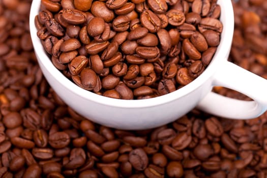Coffee beans in a cup