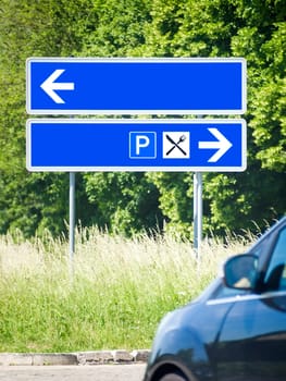 An image of a german blue road sign