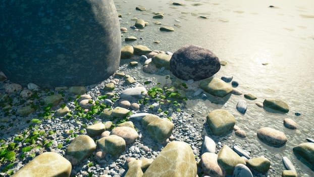 An image of a nice pebbles in water background