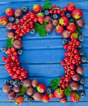 Background with fresh summer berries