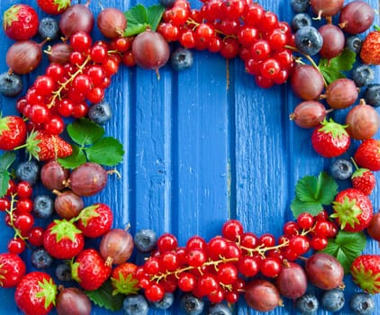 Background with fresh summer berries
