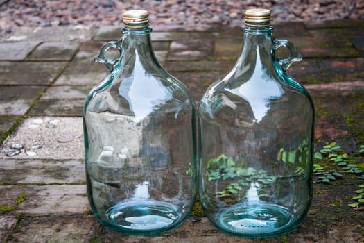 Big glass wine bottle for recycle purpose