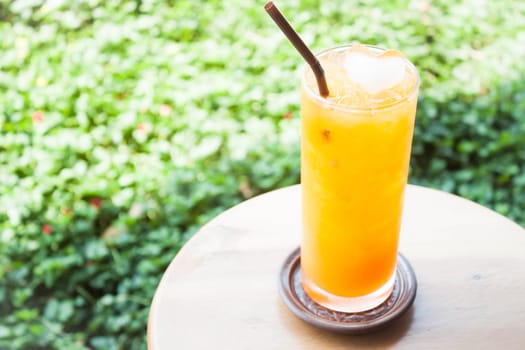 Chill time with fresh iced orange juice