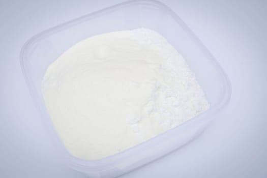 Bakery mix flour measured in plastic box