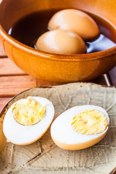 Hard-boiled eggs stew with sweet gravy