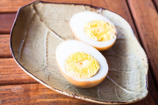 Hard-boiled eggs stew from sweet gravy