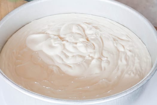 Home made vanilla cake prepare for baking