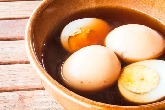 Hard-boiled eggs stew with sweet gravy