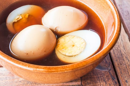 Hard-boiled eggs stew with sweet gravy