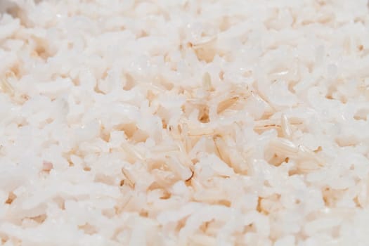 Close up texture of cooked mix white and brown rice