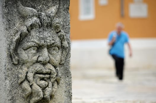 Face in stone on Agora of Zadar