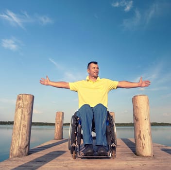 Wheelchair user enjoys the summer
