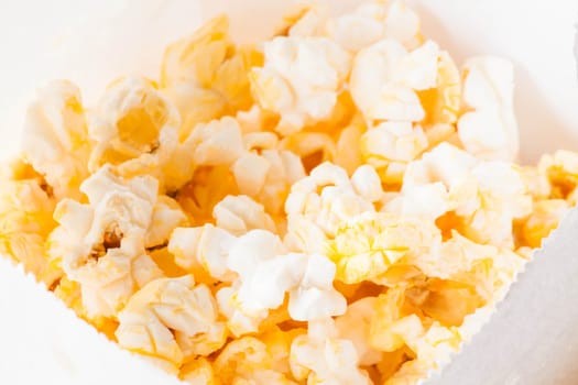 Full bag of butter popcorn up close