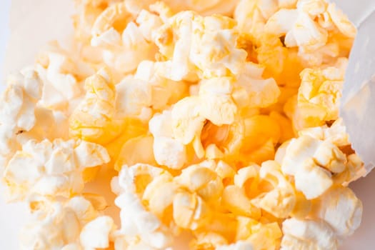 Close up classic butter popcorn in pack