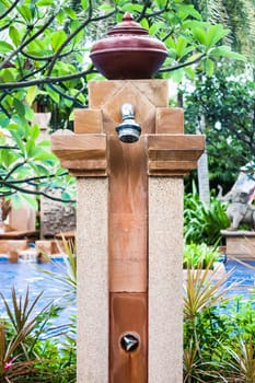Beautiful outdoor shower area for swimming pool