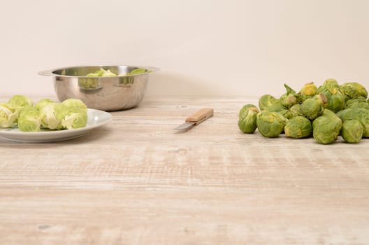 Fresh sprouts on a rustic wooden table