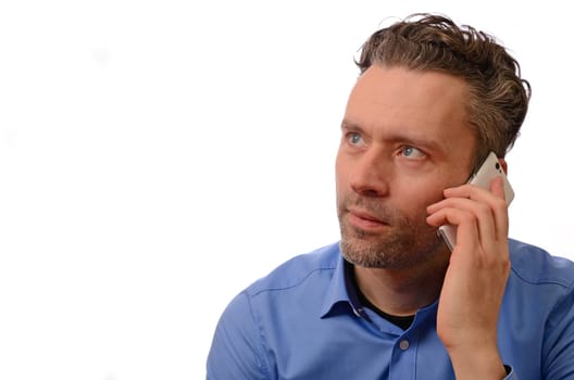 Business man with a cellphone speaking