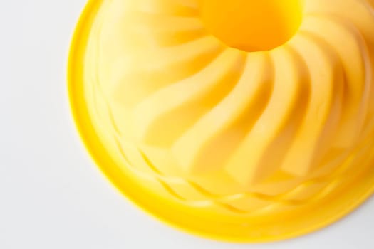 Silicone form for baking cake isolated on white background, stock photo