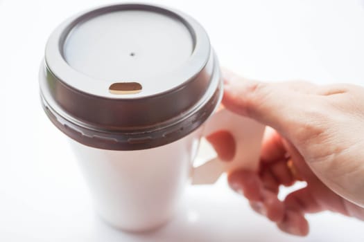 Hot drink with espresso shot in paper cup