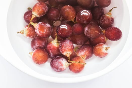 Fresh grape sank water for cleaning, stock photo