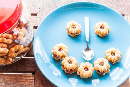 Happy face of pineapple filling biscuits, stock photo