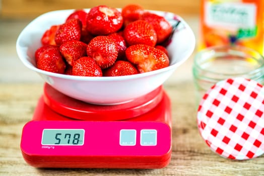 Strawberries on a scale