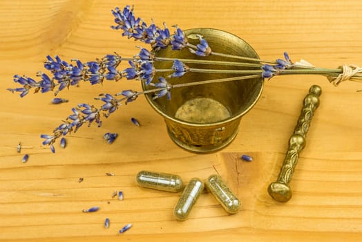 Lavender with mortar