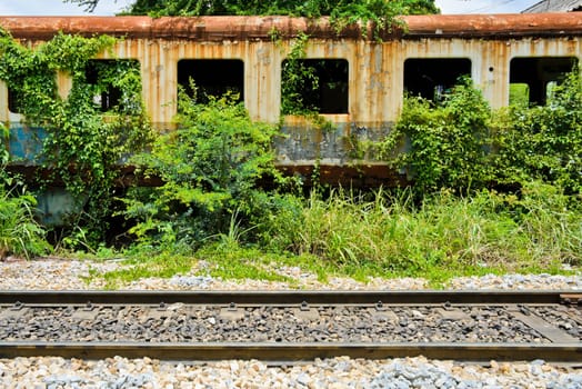 Old abandoned railroad car