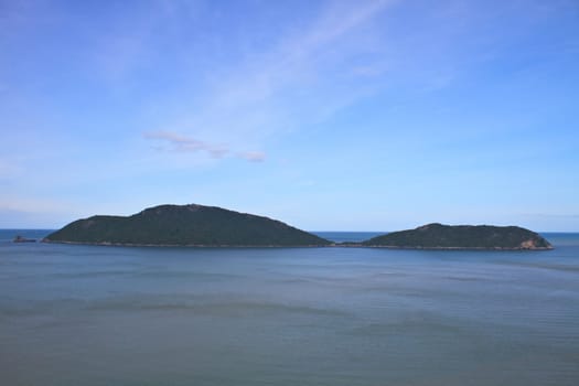 Beautiful tropical island, beach landscape, blue ocean in summer