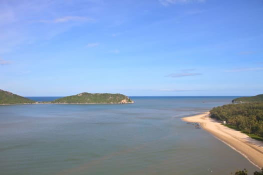 Beautiful tropical island, beach landscape, blue ocean in summer