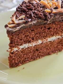 Chocolate cake with almonds