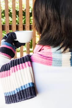 Coffee time in winter season, stock photo