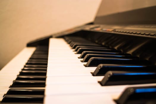 Closeup old electronic electone keyboard, stock photo