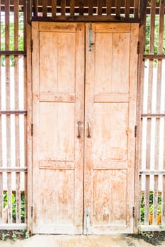 Old style wooden house door, stock photo