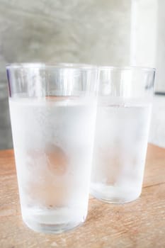 Double glasses of cool drink water, stock photo
