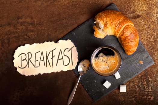 Coffee and croissant