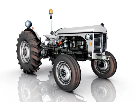 Computer-generated 3D illustration with a tractor