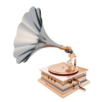 Computer-generated 3D illustration with a gramophone