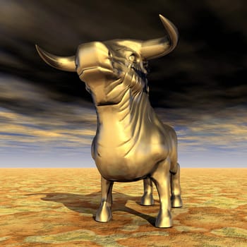 Computer-generated 3D illustration with a Spanish fighting bull