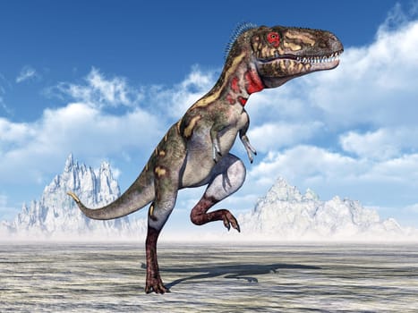 Computer-generated 3D illustration with the dinosaur Nanotyrannus