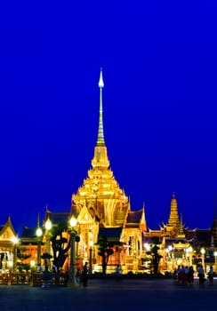 Thai Royal Crematorium at twilight in Bangkok, Thailand .