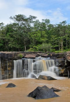 Waterfall in dipterocarp forest, Thailand