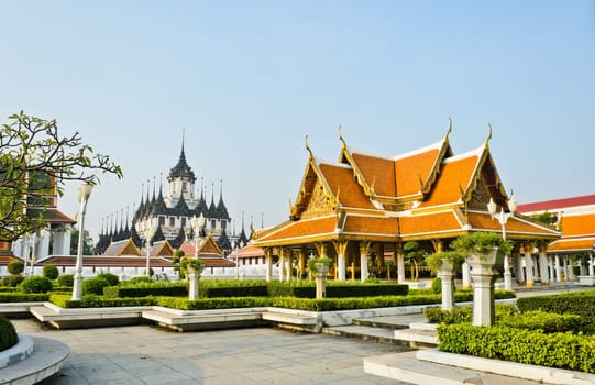 Loha Prasat (Metal Castle) in Wat Ratchanaddaram, Bangkok, Thailand