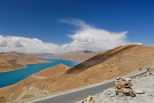 Yamdrok sacred lake in Tibet
