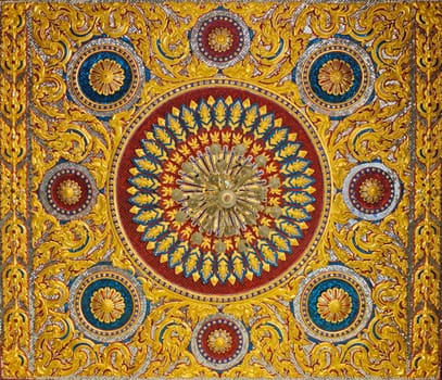 Thai temple ceiling decoration