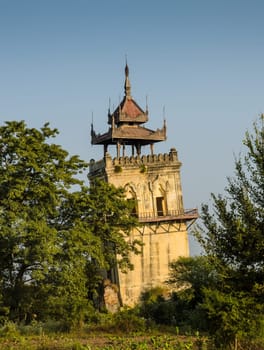 Nanmyin watchtower in Inwa ancient city, Myanmar
