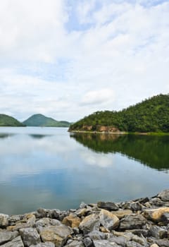 Scenic of Srinakarin dam,Thailand