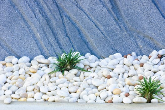 White stones and granite stone background