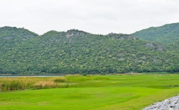 Mountain landscape of Srinakarin dam, Thailand
